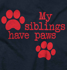 Siblings have paws Toddler Ruffled Trim T-Shirt-Direct To Garment Print-Brisco Baby