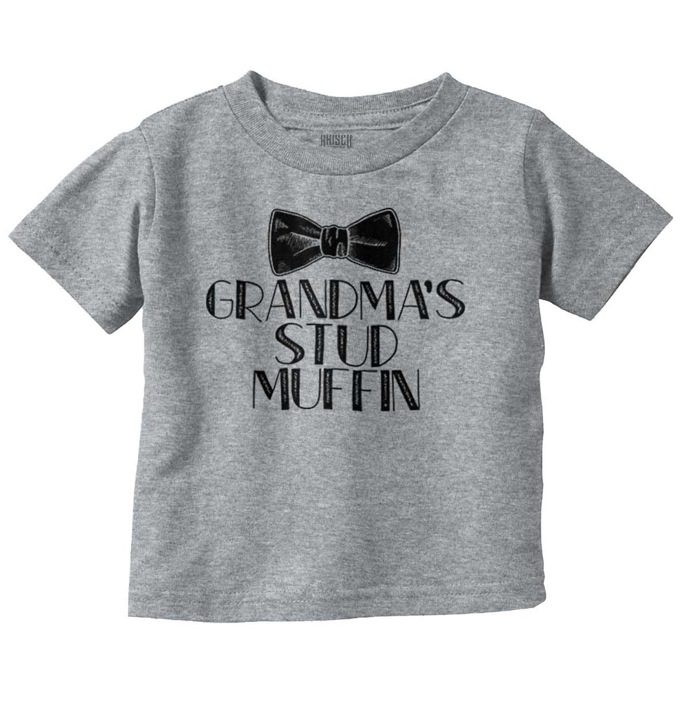Grandma's Stud Muffin Infant Toddler T Shirt-Direct To Garment Print-Brisco Baby