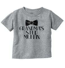 Grandma's Stud Muffin Infant Toddler T Shirt-Direct To Garment Print-Brisco Baby