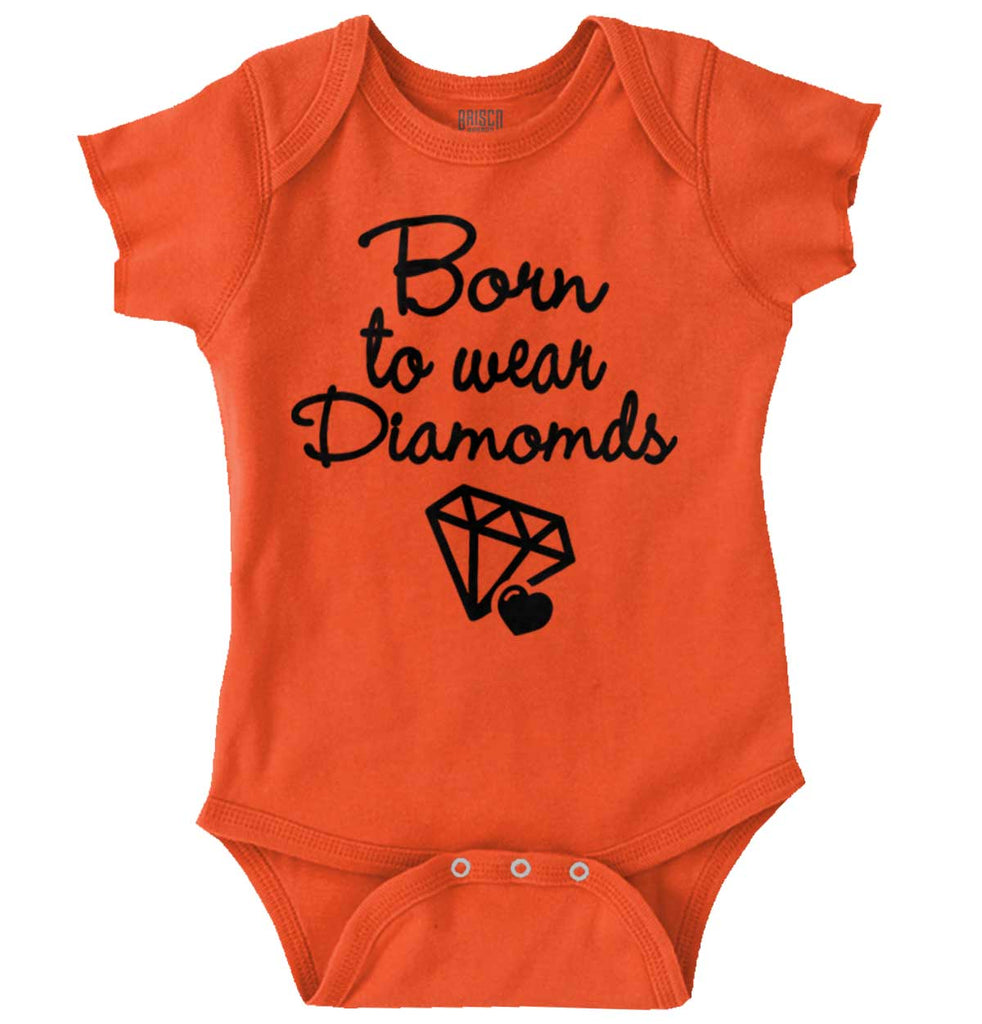 Born To Wear Diamond Romper Bodysuit-Direct To Garment Print-Brisco Baby
