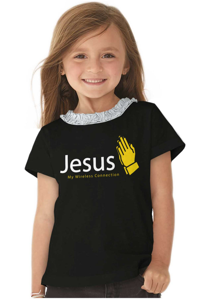 Jesus Connection Toddler Ruffled Trim T-Shirt-Direct To Garment Print-Brisco Baby