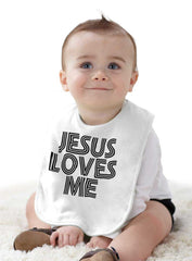 Christ Loves Me Infant Baby Bib-Direct To Garment Print-Brisco Baby