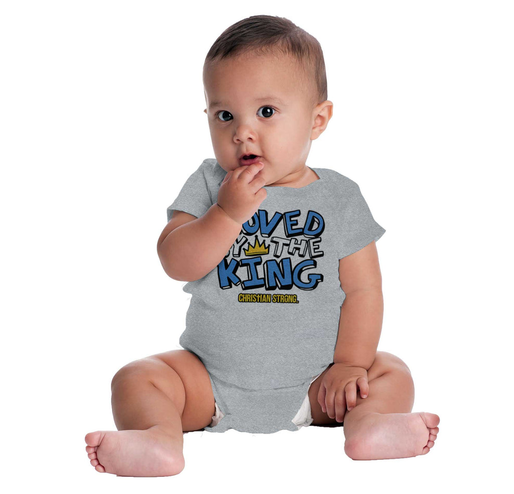 Loved By The King Gerber Onesie-Direct To Garment Print-Brisco Baby