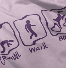 Crawl Walk Bike Infant Toddler T Shirt-Direct To Garment Print-Brisco Baby