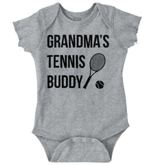Grandma's Tennis Buddy Romper Bodysuit-Direct To Garment Print-Brisco Baby