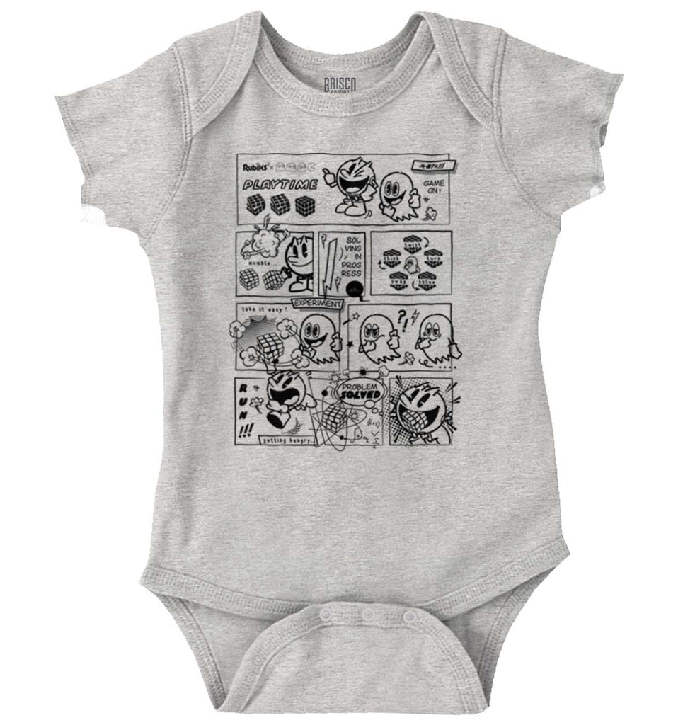Pac-Man Comic Book Romper Bodysuit-Direct To Garment Print-Brisco Baby