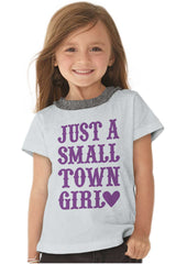 Small Town Girl Toddler Ruffled Trim T-Shirt-Direct To Garment Print-Brisco Baby