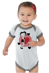 Betty Boop Baby Ruffled Trim Romper-Direct To Garment Print-Brisco Baby