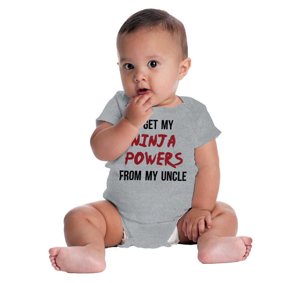 Get Ninja Powers From Uncle Romper Bodysuit-Direct To Garment Print-Brisco Baby