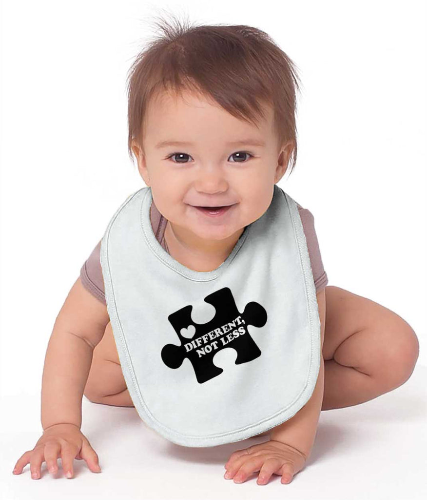 Different Not Less Infant Baby Bib-Direct To Garment Print-Brisco Baby