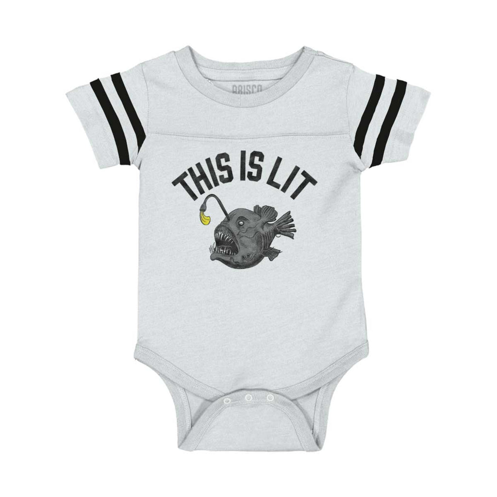 This Is Lit Football Bodysuit-Direct To Garment Print-Brisco Baby
