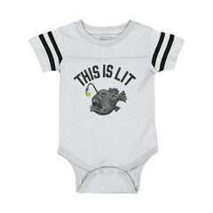 This Is Lit Football Bodysuit-Direct To Garment Print-Brisco Baby