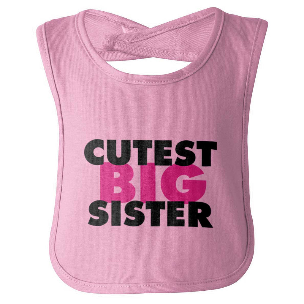 Cutest Big Sister Infant Baby Bib-Direct To Garment Print-Brisco Baby