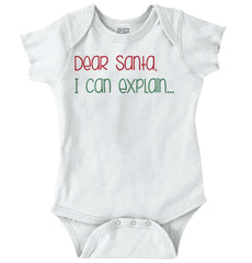 Dear Santa Can Explain Romper Bodysuit-Direct To Garment Print-Brisco Baby