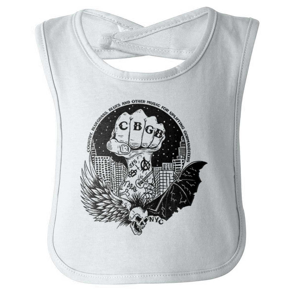 Bat CBGB Infant Baby Bib-Direct To Garment Print-Brisco Baby