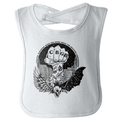 Bat CBGB Infant Baby Bib-Direct To Garment Print-Brisco Baby