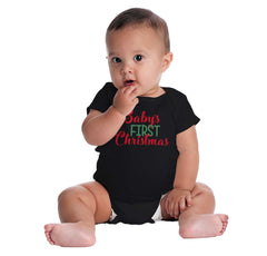 Baby's First Christmas Romper Bodysuit-Direct To Garment Print-Brisco Baby