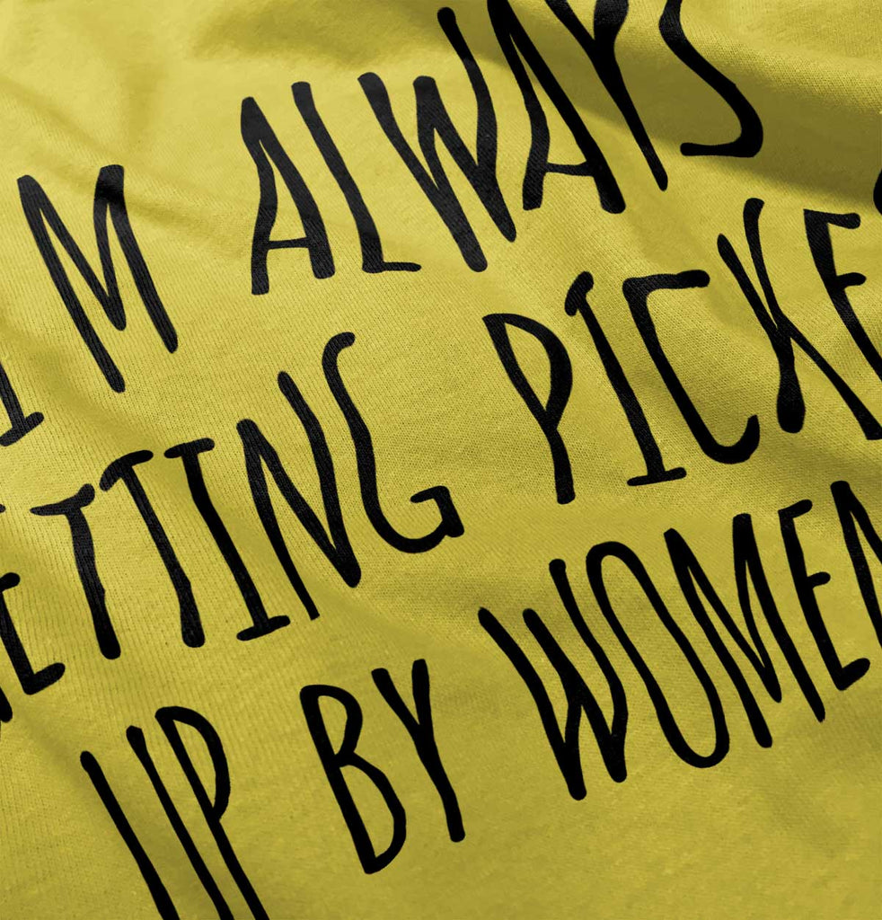 Picked Up By Ladies Romper Bodysuit-Direct To Garment Print-Brisco Baby