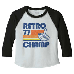 Retro 77 Champ Gamer Dragons Toddler Baseball-Direct To Garment Print-Brisco Baby