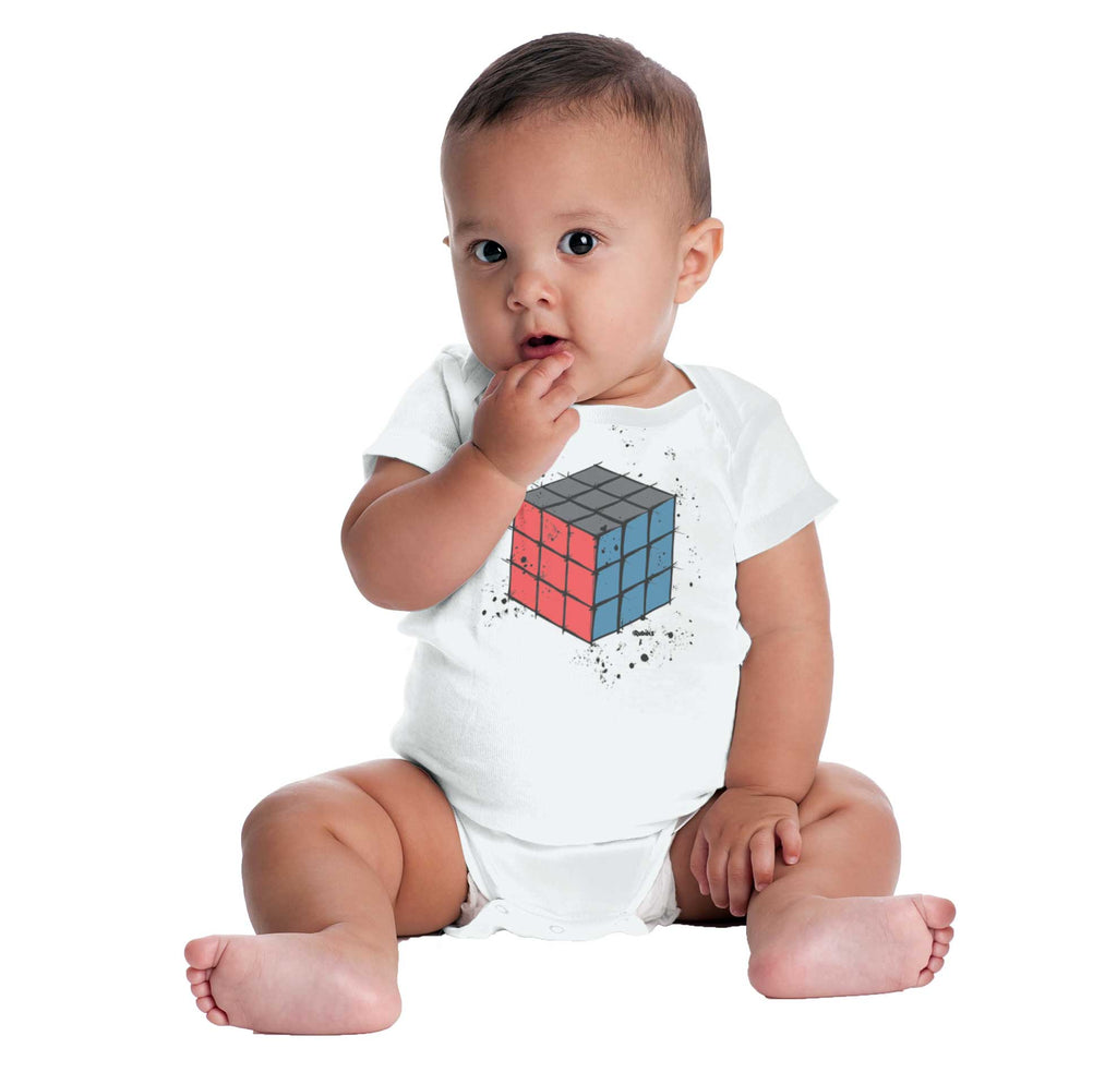 Rubiks Splatter Romper Bodysuit-Direct To Garment Print-Brisco Baby