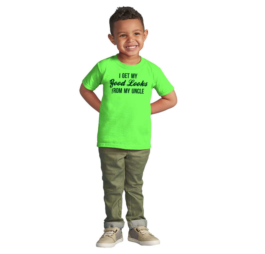 Good Looks From Uncle Infant Toddler T Shirt-Direct To Garment Print-Brisco Baby