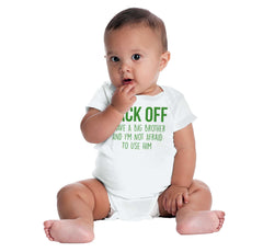 Back Off Have Big Brother Romper Bodysuit-Direct To Garment Print-Brisco Baby