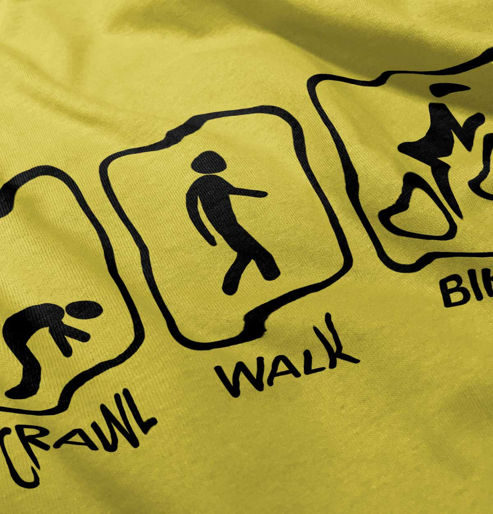 Crawl Walk Bike Romper Bodysuit-Direct To Garment Print-Brisco Baby