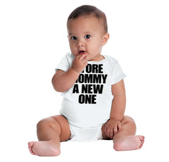 Tore Mommy A New One Romper Bodysuit-Direct To Garment Print-Brisco Baby