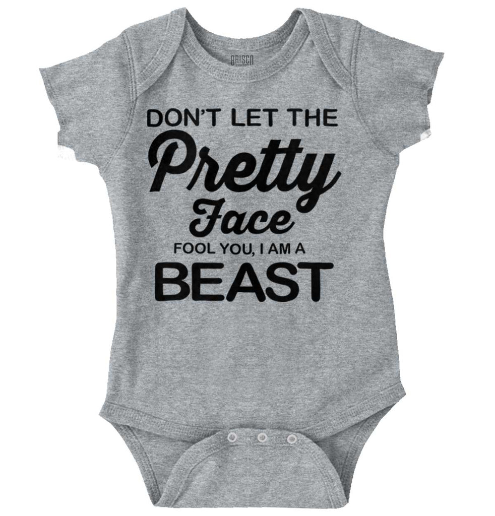 Pretty Face Romper Bodysuit-Direct To Garment Print-Brisco Baby