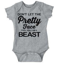 Pretty Face Romper Bodysuit-Direct To Garment Print-Brisco Baby