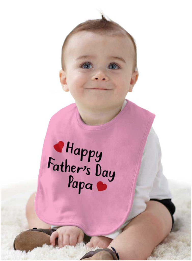Happy Fathers Day Papa Infant Baby Bib-Direct To Garment Print-Brisco Baby