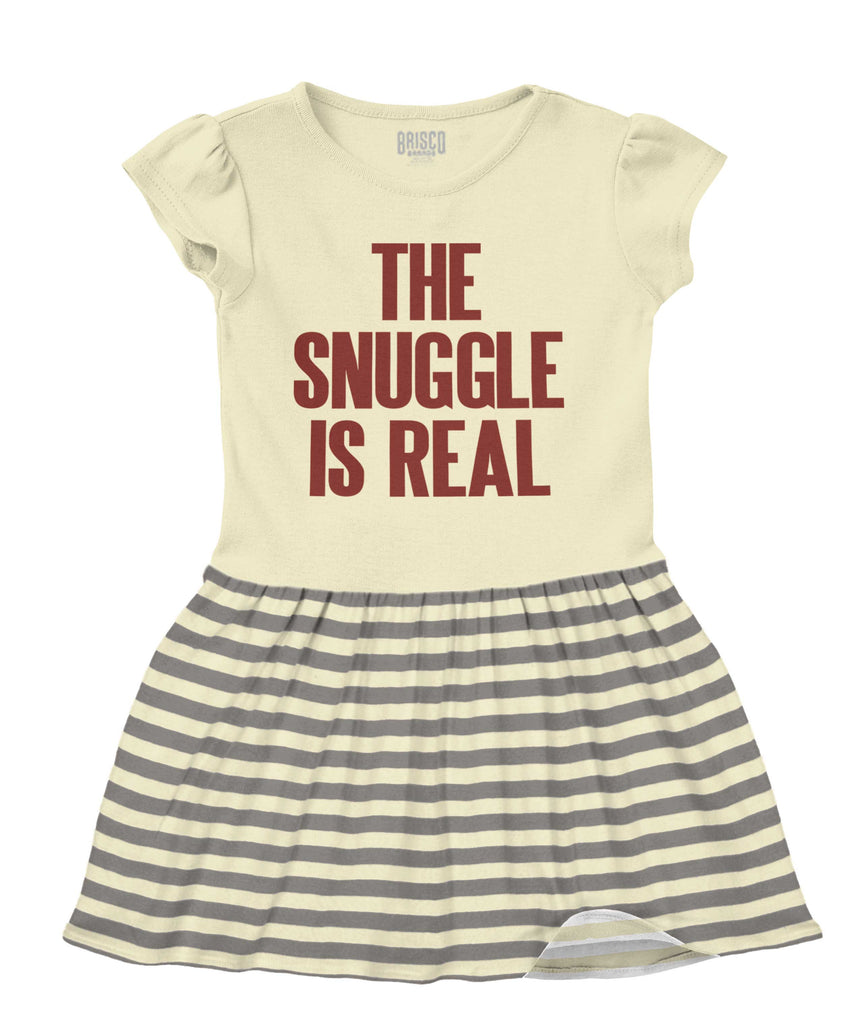 Snuggle Is Real Baby Striped Skirt Dress-Direct To Garment Print-Brisco Baby