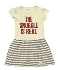 Snuggle Is Real Baby Striped Skirt Dress-Direct To Garment Print-Brisco Baby