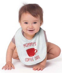 Mommy's Coffee Date Infant Baby Bib-Direct To Garment Print-Brisco Baby