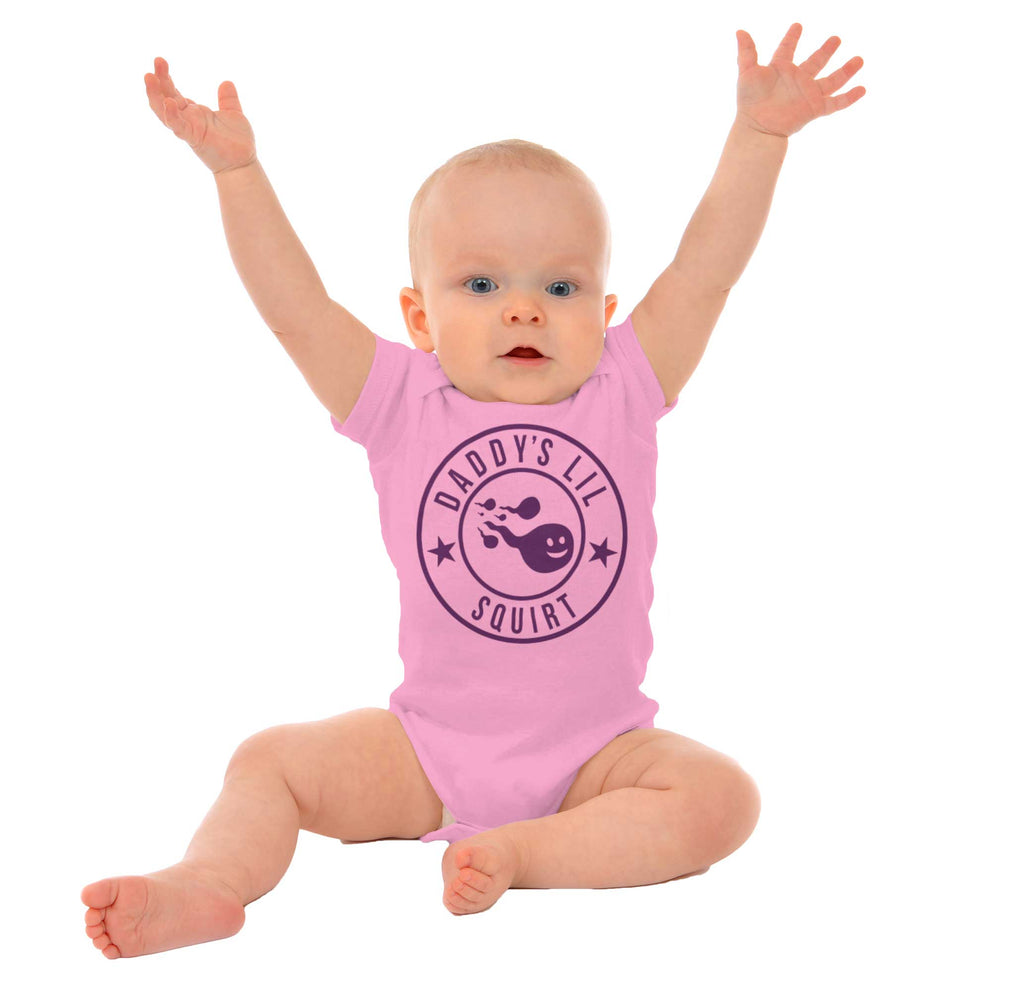 Daddy's Lil Squirt Romper Bodysuit-Direct To Garment Print-Brisco Baby