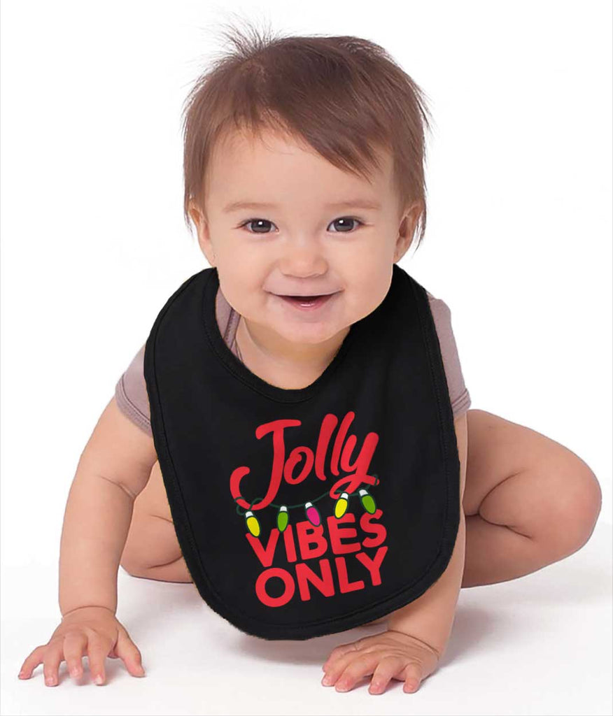 Jolly Vibes Only Infant Baby Bib-Direct To Garment Print-Brisco Baby