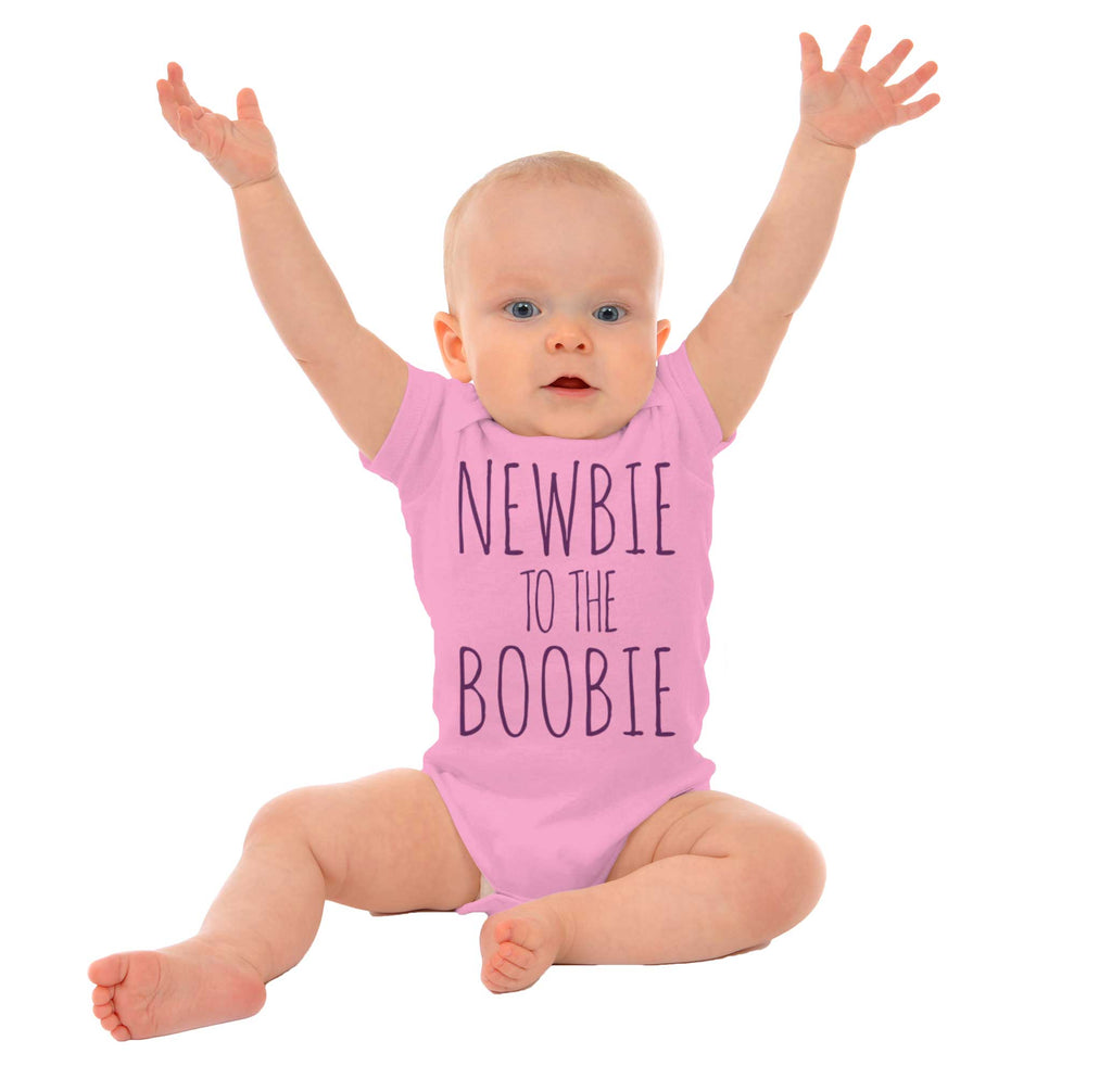 Newbie Boobie Romper Bodysuit-Direct To Garment Print-Brisco Baby