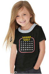 Squad Goals Video Gaming Nerd Toddler Ruffled Trim T-Shirt-Direct To Garment Print-Brisco Baby