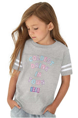 Coldest Drink In Town Toddler Football Jersey Tee-Direct To Garment Print-Brisco Baby