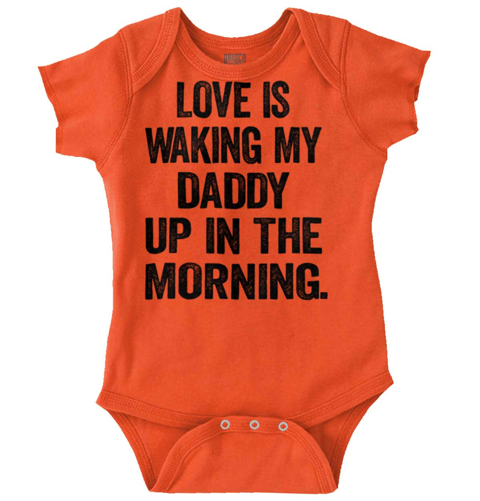Waking Up Daddy Romper Bodysuit-Direct To Garment Print-Brisco Baby