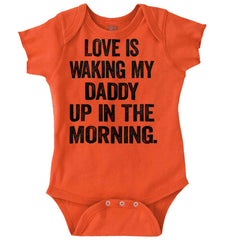 Waking Up Daddy Romper Bodysuit-Direct To Garment Print-Brisco Baby