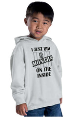 9 Months On The Inside Toddler Pullover Hoodie-Direct To Garment Print-Brisco Baby