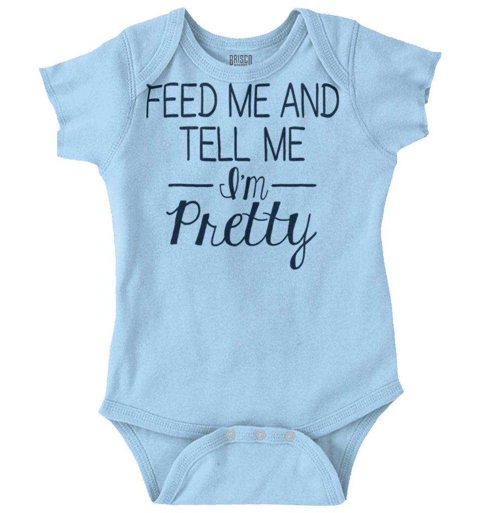 Tell Me I'm Pretty Romper Bodysuit-Direct To Garment Print-Brisco Baby