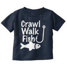 Crawl Walk Fish Infant Toddler T Shirt-Direct To Garment Print-Brisco Baby