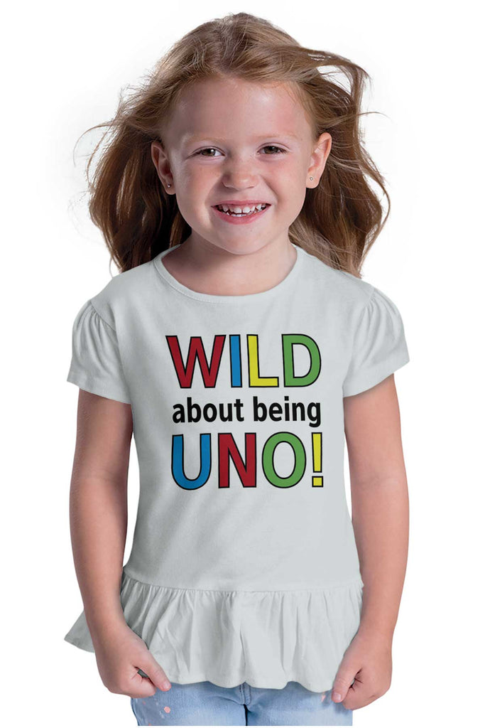 Uno Toddler Ruffle Bottom Tee-Direct To Garment Print-Brisco Baby