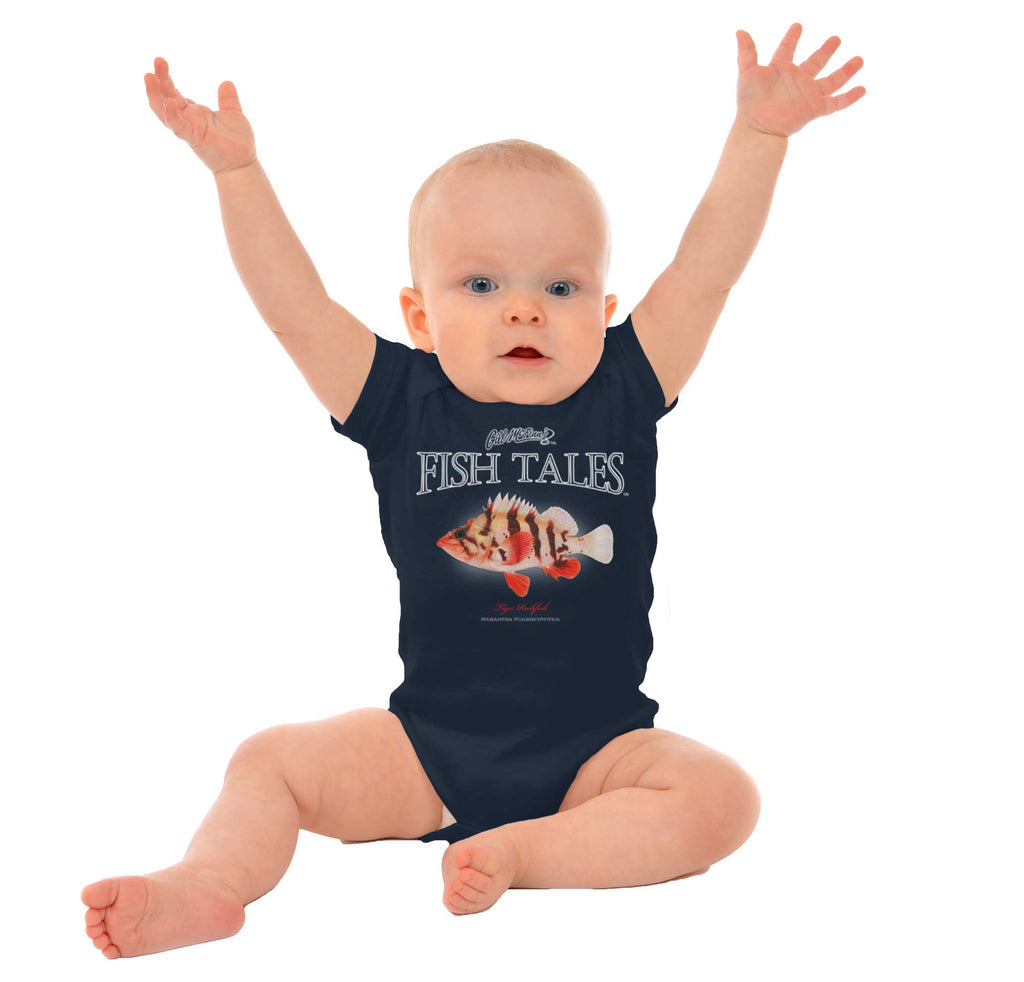 Tiger Rockfish Romper Bodysuit-Direct To Garment Print-Brisco Baby