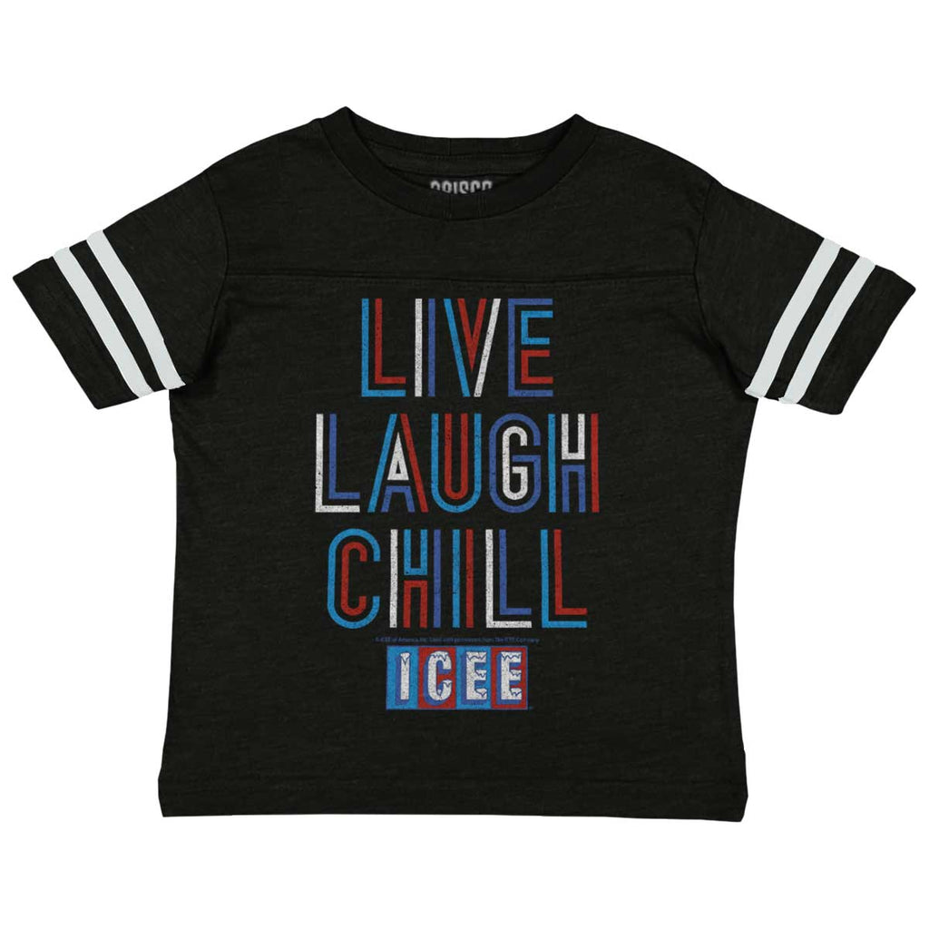 Live Laugh Chill Toddler Football Jersey Tee-Direct To Garment Print-Brisco Baby