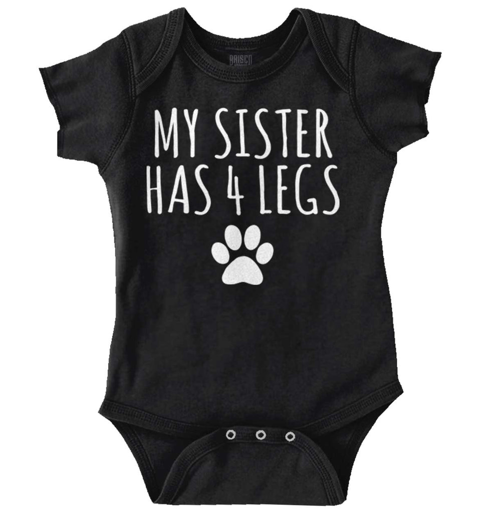 Sister has 4 legs Romper Bodysuit-Direct To Garment Print-Brisco Baby