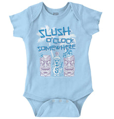 Slush O Clock Somewhere Romper Bodysuit-Direct To Garment Print-Brisco Baby