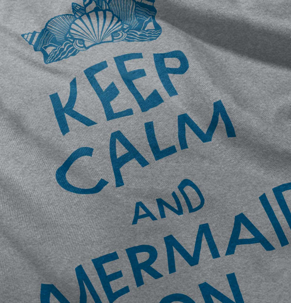 Keep Calm Mermaid On Romper Bodysuit-Direct To Garment Print-Brisco Baby